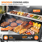 Segmart 3 Burner Propane Gas Grill with Side Burner, 37,000 BTU Outdoor Cooking BBQ Grill with Porcelain-Enameled Cast Iron Grates, Equipped with Temperature, Tool Hooks, and Bottle Opener
