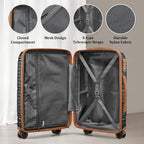 5-piece PP hardshell lightweight travel carry-on luggage set with dual spinner wheels