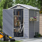 Aoxun Outdoor Storage Shed 5 x 3 ft. Resin Shed with Floor and Lockable Door