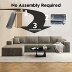 107.5 Cloud Modular Sectional Sofa Couch with L-Shape Chaise,Modern Minimalist Upholstered Couches