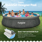 Funsicle Quickset 14’ x 36” Round Inflatable Top Ring Above Ground Swimming Pool Set
