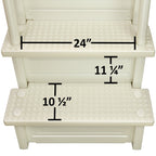 Aqua Select White Outside Flip-up Safety Ladder for Above Ground Pools 48-54H
