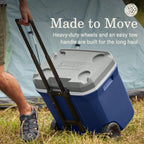 Coleman Insulated Portable Rolling Cooler with Wheels, Leak-Proof Outdoor Hard Cooler, Keeps Ice for Up to 5 Days, 100 Quart