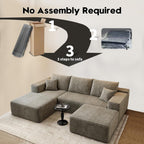 107.5 Cloud Modular Sectional Sofa Couch with L-Shape Chaise,Modern Minimalist Upholstered Couches