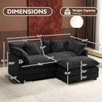 ihanherry 146-inch U-shaped modern sofa modular area cloud sofa
