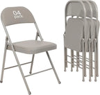 6 Pack Black Folding Chairs with Leather Chairs Events Office Wedding Party Upholstered Chairs