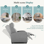 Swivel Rocking Recliner Chair with Extra Large Footrest High Back, Upholstered Glider Nursery Chair for Living Room, Bedroom & Nursery, Comfortable Deep Seat for Relaxation, Grey