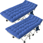 2-Pack Camping Cots with Mattress Comfortable Folding Bed Heavy Duty Baby Cot