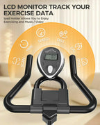 pooboo Exercise Bike Adjustable Magnetic/Brake Pad Resistance Silent Belt Drive Cycling Bike