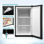 Upright Freezer Large Black 3.0 Cubic Feet