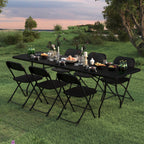 Leumius 6 Foot Folding Table,Fold-in-Half Plastic Table,Indoor Outdoor Picnic Party Dining Camp Tables,White