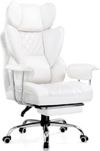Large high back office chair high back leather gaming chair with footrest