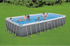 Power Steel 14' x 8'2 x 39.5 Oval Above Ground Pool Set Includes 530gal Filter Pump Ladder