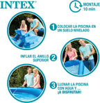 Intex 10ft Round Easy Set Above Ground Swimming Pool for Kids & Families, Inflatable Ring Outdoor Backyard Pool, Quick Setup Summer Water Fun Pool, 30in Deep (28120EH)