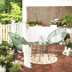 Outdoor Settee 2-Seat Garden Furniture with Backrest PE Rattan
