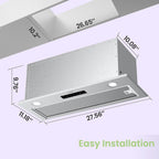 Comfee 30 Under Cabinet Ducted/Ductless Convertible Slim Vent Durable Stainless Steel Kitchen Reusable Filter