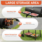 Zimtown BBQ Charcoal Grill Outdoor Barbecue Pit with Offset Smoker for Outdoor Cooking