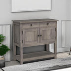 Farmhouse style console table coffee bar, entry table with storage rack, sofa table buffet sideboard