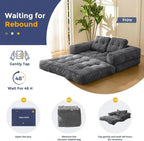 Folding Sofa Bed L-Shaped Convertible Sofa Bed with Armrests and Pillows