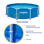 Funsicle 14ft Adventure Above Ground Metal Frame Swimming Pool, Includes FiltraBoost™ 800S Pump with AutoSkimmer, Round, Age 6 & up