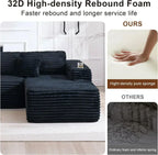 Cloud Sectional Couch with L Shape Chaise Modern Modular Sofa with Deep Seat Built in Cup Holder
