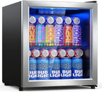 Beverage Refrigerator Cooler-120 Cans Freestanding Mini Fridge Cooler with Glass Door
