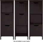 Bathroom Floor Cabinet, Wooden Storage Cabinet with 2 Drawers, Multifunctional Side Organizer Rack Stand Table