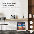 Beverage Refrigerator and Cooler 115 Can Mini Fridge with Glass Door for Soda Beer or Wine