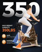pooboo Exercise Bike Adjustable Magnetic/Brake Pad Resistance Silent Belt Drive Cycling Bike