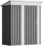 Devoko Outdoor Storage Shed 5 x 3 FT Lockable Metal Garden Steel Anti-Corrosion Storage House