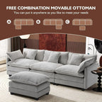 ihanherry 146-inch U-shaped modern sofa modular area cloud sofa
