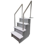 Aqua Select White Outside Flip-up Safety Ladder for Above Ground Pools 48-54H