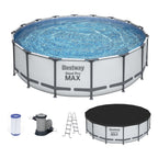 Bestway Steel Pro MAX 15’ x 48 Metal Frame Above Ground Pool, Blue, POOL ONLY