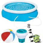 Bluescape Fast Set 10’ x 30” Round Inflatable Soft Sided Above Ground Pool Set