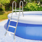 Costway 75.6 Above Ground Pool Ladder with Top Platform Non-slip Steps & Rounded Handrails