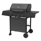 Expert Grill, 4-Burner Propane Gas Grill with Side Table and Wheels, Stainless Steel