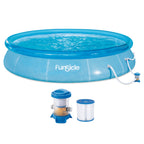 Funsicle 12ft x 30in Round Sea-Thru QuickSet Above Ground Pool with Cartridge Filter Pump, Age 6 & up