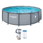 Funsicle 14ft Round Oasis Above Ground Pool with SkimmerPlus Filter Pump, Age 6 & up