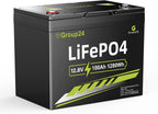 ‎GreenOE 12V 100Ah LiFePO4 Battery Group 31 with Built-in 100A BMS, 15000 Deep Cycles Rechargeable Lithium Battery Prefect for Solar System, Rvs, Marine, Vans, Trailer,Trolling Motor, Backup, 1 Pack