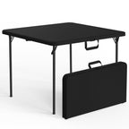 HaiCube 36-Inch Folding Table, Heavy Duty HDPE Portable Card Table, 300lb Capacity, No Assembly, Waterproof for Camping, Picnic, Party, White
