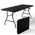 HaiCube 6FT Folding Table, Heavy Duty Portable Table, Waterproof HDPE, Foldable for Picnic, Party, Camping, Dining, BBQ, Indoor & Outdoor, White