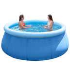 Honeydrill 12 ft x 36 in Above Ground Inflatable Pools, Top Ring Easy-Set Round Pool, Blue