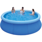 Honeydrill 12 ft x 36 in Above Ground Inflatable Pools, Top Ring Easy-Set Round Pool, Blue