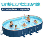 Hyindoor Outdoor Foldable Non-Inflatable Adults and Kids Swimming Pool Titanium Aluminum Support Steel Frame Anti-Slip for Lawn Garden Backyard（116 x 65 x 21）