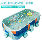 Hyindoor Outdoor Foldable Non-Inflatable Adults and Kids Swimming Pool Hard Plastic Anti-Slip for Lawn Garden Backyard（116 x 65 x 21）