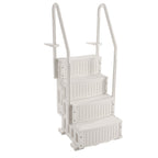 KFFKFF 4-Step Above Ground Pool Ladder, Anti-Slip Pool Steps with Dual Handrails, Supports 400 lbs, Fits 48-54 Inground & Above-Ground Pools, Creamy White