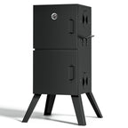 Kingchii Vertical Charcoal Smoker BBQ Grill with Built-in Thermometer, Portable Smoker for Backyard, Camping, Barbecue, and Outdoor Grilling