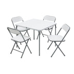 Mainstays 5-Piece 34 Square Centerfold Folding Card Table and 4 Folding Chairs Set, White