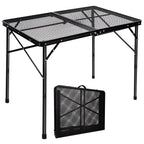 OHHANI Folding Grill Table, 3 ft Portable Outdoor Bbq Picnic Table, Easy Storage for Camping, Black