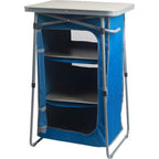 Ozark Trail 3-Shelf Collapsible Cabinet with Table Top, Blue, 23L x 19W